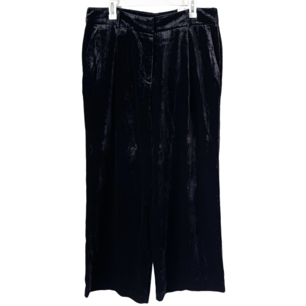 Loft Pants Women's 14 Peyton Trousers in Black Velvet NWT Night Out Cocktail